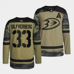 Men Anaheim Ducks 33 Jakob Silfverberg 2022 Camo Military Appreciation Night Stitched jersey