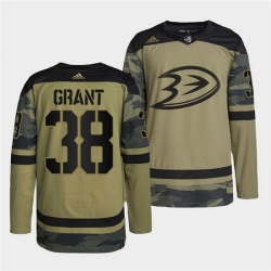 Men Anaheim Ducks 38 Derek Grant 2022 Camo Military Appreciation Night Stitched jersey