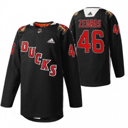 Men Anaheim Ducks 46 Trevor Zegras 2022 Black Angels Night Stitched jersey