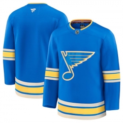 Men St  Louis Blues Blank Blue 2024 25 Alternate Stitched Hockey Jersey