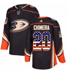 Mens Adidas Anaheim Ducks 20 Jason Chimera Authentic Black USA Flag Fashion NHL Jersey 