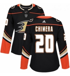 Womens Adidas Anaheim Ducks 20 Jason Chimera Authentic Black Home NHL Jersey 