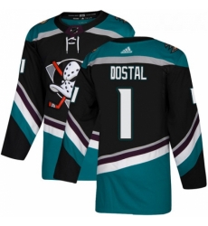 Youth Adidas Anaheim Ducks 1 Lukas Dostal Authentic Black Teal Third NHL Jersey 