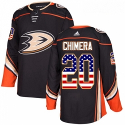 Youth Adidas Anaheim Ducks 20 Jason Chimera Authentic Black USA Flag Fashion NHL Jersey 