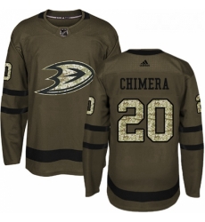 Youth Adidas Anaheim Ducks 20 Jason Chimera Authentic Green Salute to Service NHL Jersey 