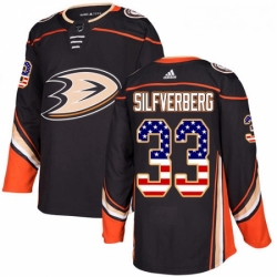 Youth Adidas Anaheim Ducks 33 Jakob Silfverberg Authentic Black USA Flag Fashion NHL Jersey 