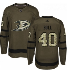 Youth Adidas Anaheim Ducks 40 Jared Boll Premier Green Salute to Service NHL Jersey 