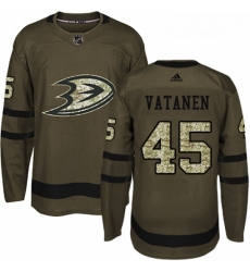 Youth Adidas Anaheim Ducks 45 Sami Vatanen Premier Green Salute to Service NHL Jersey 