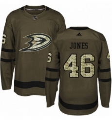 Youth Adidas Anaheim Ducks 46 Max Jones Authentic Green Salute to Service NHL Jersey 