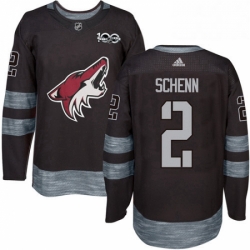 Mens Adidas Arizona Coyotes 2 Luke Schenn Premier Black 1917 2017 100th Anniversary NHL Jersey 