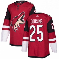 Mens Adidas Arizona Coyotes 25 Nick Cousins Premier Burgundy Red Home NHL Jersey 