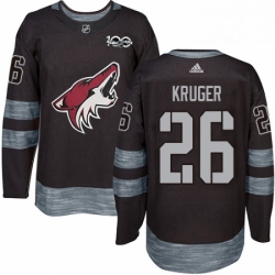 Mens Adidas Arizona Coyotes 26 Marcus Kruger Authentic Black 1917 2017 100th Anniversary NHL Jersey 