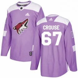Mens Adidas Arizona Coyotes 67 Lawson Crouse Authentic Purple Fights Cancer Practice NHL Jersey 