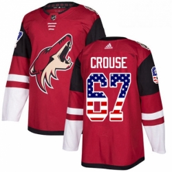 Mens Adidas Arizona Coyotes 67 Lawson Crouse Authentic Red USA Flag Fashion NHL Jersey 