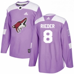 Mens Adidas Arizona Coyotes 8 Tobias Rieder Authentic Purple Fights Cancer Practice NHL Jersey 