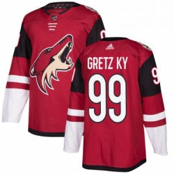 Mens Adidas Arizona Coyotes 99 Wayne Gretzky Authentic Burgundy Red Home NHL Jersey 