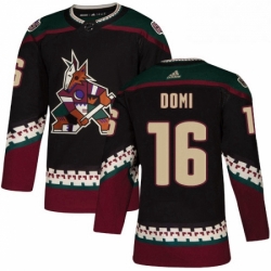 Youth Adidas Arizona Coyotes 16 Max Domi Premier Black Alternate NHL Jersey 