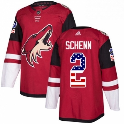 Youth Adidas Arizona Coyotes 2 Luke Schenn Authentic Red USA Flag Fashion NHL Jersey 