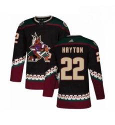 Youth Adidas Arizona Coyotes 22 Barrett Hayton Premier Black Alternate NHL Jerse