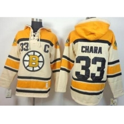 Boston Bruins #33 Zdeno Chara Cream Stitched NHL Sawyer Hooded Sweatshirt Jersey