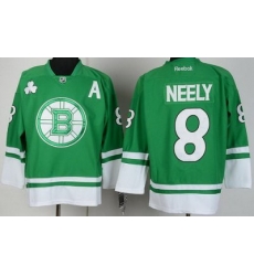 Boston Bruins 8 Cam Neely Green St Patty's Day NHL Jersey