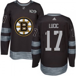 Bruins #17 Milan Lucic Black 1917 2017 100th Anniversary Stitched NHL Jersey