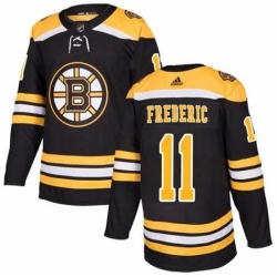 Men Boston Bruins #11 Trent Frederic Black Adidas Stitched NHL Jersey
