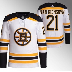 Men Boston Bruins 21 James Van Riemsdyk White Stitched Jersey