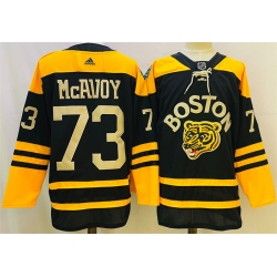 Men Boston Bruins 73 Charlie McAvoy Black Classic Primegreen Stitched Jersey