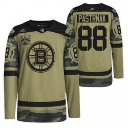 Men Boston Bruins 88 David Pastrnak 2022 Camo Military Appreciation Night Stitched jersey