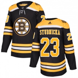 Men Boston Bruins Jack Studnicka Adidas Authentic Home Jersey Black