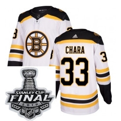 Mens Adidas Boston Bruins 33 Zdeno Chara Authentic White Away NHL Jersey