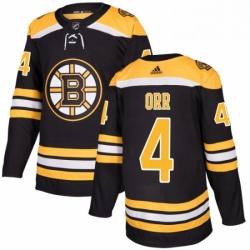 Mens Adidas Boston Bruins 4 Bobby Orr Authentic Black Home NHL Jersey 