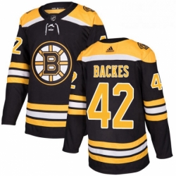 Mens Adidas Boston Bruins 42 David Backes Authentic Black Home NHL Jersey 