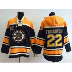 nhl jerseys boston bruins #22 thornton black-yellow[pullover hooded sweatshirt]