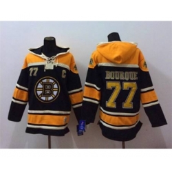 nhl jerseys boston bruins #77 bourque black-yellow[pullover hooded sweatshirt patch C]