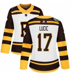 Womens Adidas Boston Bruins 17 Milan Lucic Authentic White 2019 Winter Classic NHL Jersey 