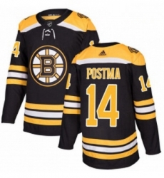 Youth Adidas Boston Bruins 14 Paul Postma Authentic Black Home NHL Jersey 