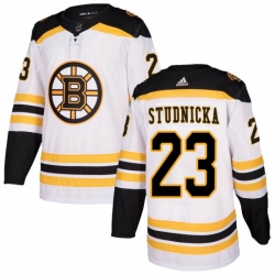 Youth Boston Bruins Jack Studnicka Adidas Authentic Away Jersey White