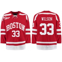 Boston University Terriers BU 33 Colin Wilson Red Stitched Hockey Jersey