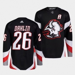 Men Buffalo Sabres 26 Rasmus Dahlinl 2022 23 Black Stitched Jersey