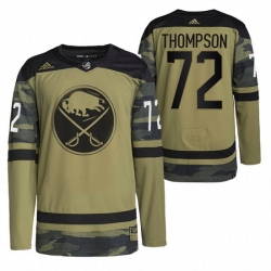 Men Buffalo Sabres 72 Tage Thompson 2022 Camo Military Appreciation Night Stitched jersey