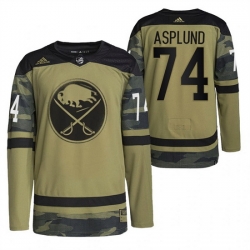 Men Buffalo Sabres 74 Rasmus Asplund 2022 Camo Military Appreciation Night Stitched jersey