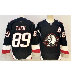 Men Buffalo Sabres  89 Alex Tuch Black 2024 25 With A Patch Alternate Stitched Hockey Jersey
