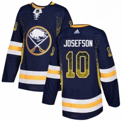 Mens Adidas Buffalo Sabres 10 Jacob Josefson Authentic Navy Blue Drift Fashion NHL Jersey 