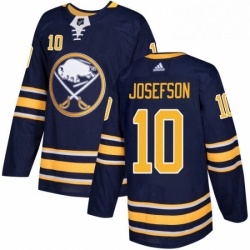 Mens Adidas Buffalo Sabres 10 Jacob Josefson Authentic Navy Blue Home NHL Jersey 