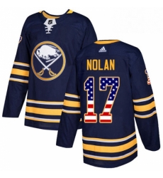 Mens Adidas Buffalo Sabres 17 Jordan Nolan Authentic Navy Blue USA Flag Fashion NHL Jersey 