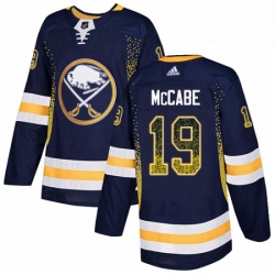 Mens Adidas Buffalo Sabres 19 Jake McCabe Authentic Navy Blue Drift Fashion NHL Jersey 