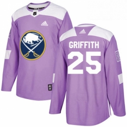 Mens Adidas Buffalo Sabres 25 Seth Griffith Authentic Purple Fights Cancer Practice NHL Jersey 