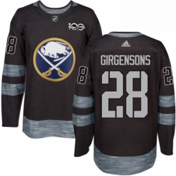 Mens Adidas Buffalo Sabres 28 Zemgus Girgensons Authentic Black 1917 2017 100th Anniversary NHL Jersey 